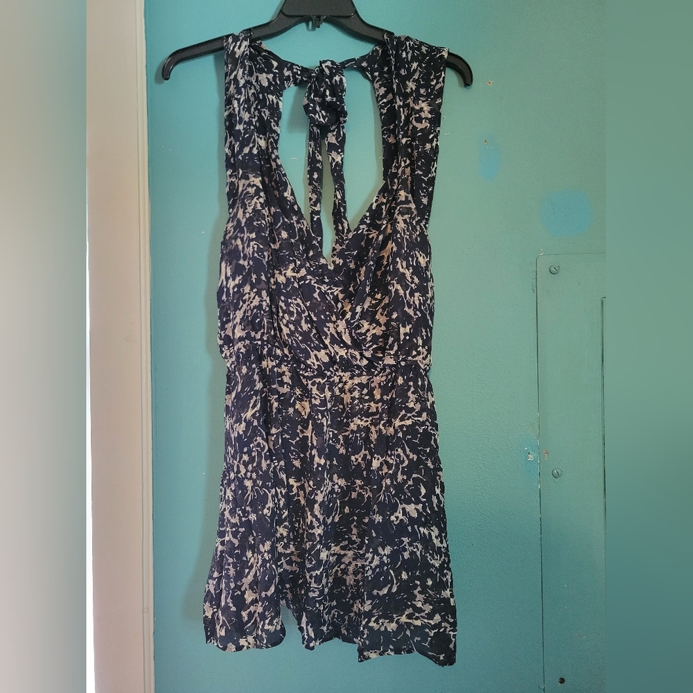 Joie Navy and White Backless Dress